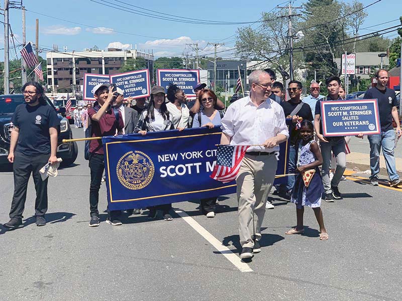Memorial Day march with NYC Comptroller Stringer